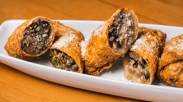 Sausage & Rabe Eggroll.